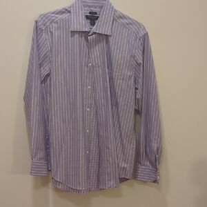 Pronto Uomo Elegant Purple and White Striped Dress Shirt